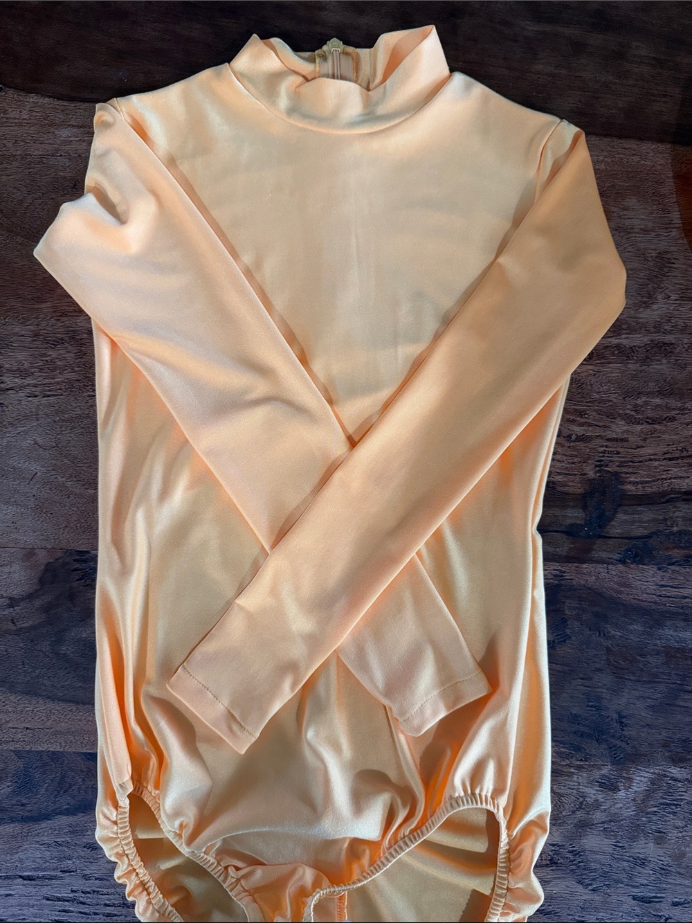 Girls Latin Ballroom Two Piece Tangerine Competition Skirt and Leotard NWOT -12